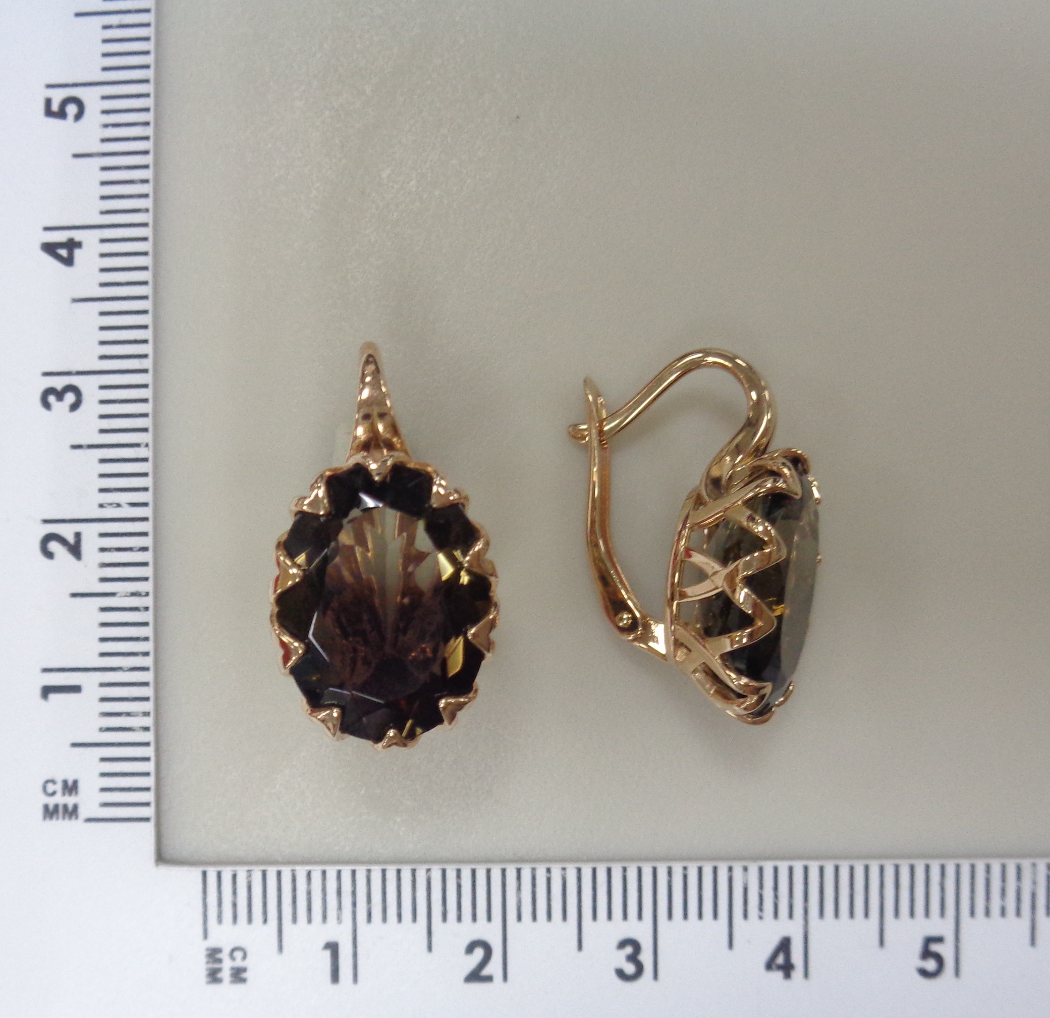 Серебряные серьги с раухцитринами